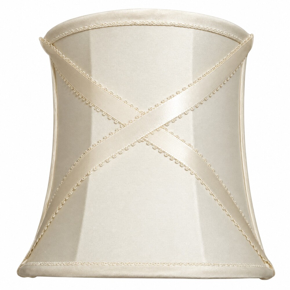 Vintage Hourglass Clip On Cream Fabric Lamp Shade